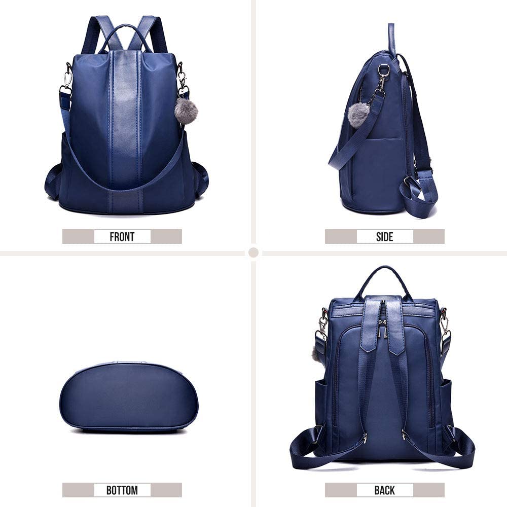 Women Backpack Purse Waterproof Nylon Anti-theft Rucksack Lightweight Shoulder Bag
