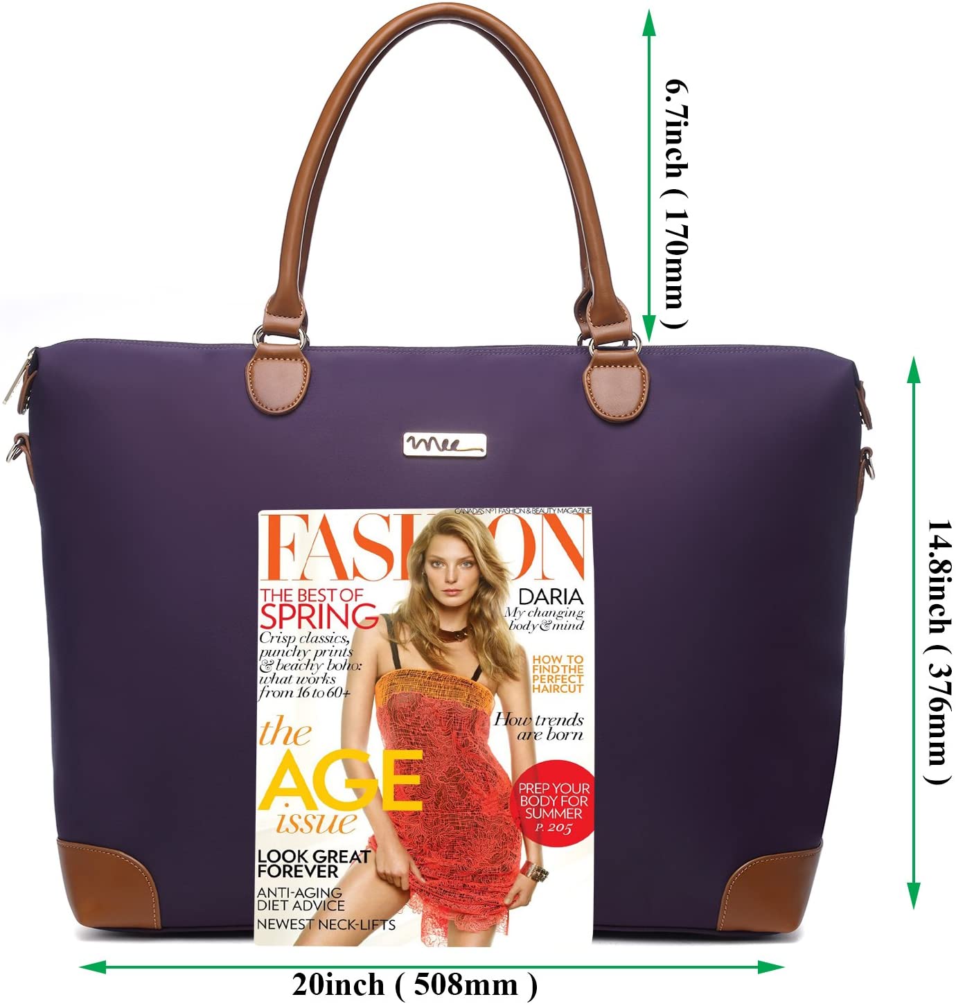 NNEE Large Oversized Water Resistance Nylon Tote Bag With Multiple Pocket Design (Navy)