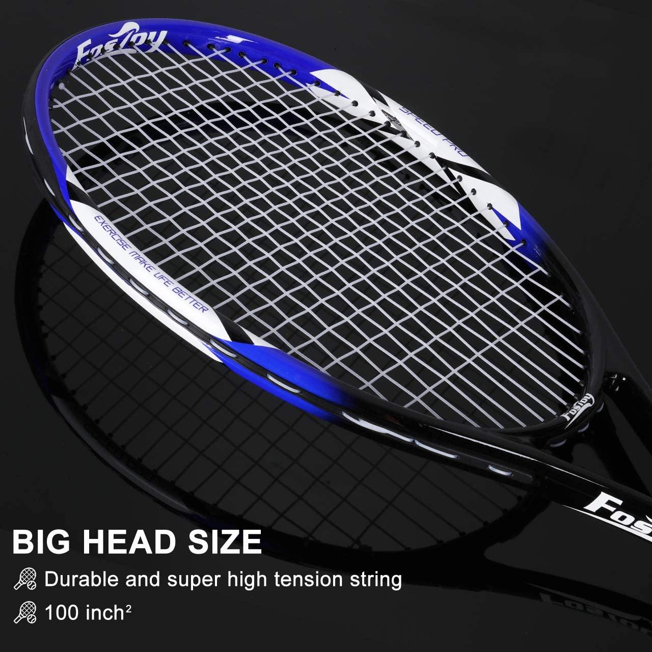 Fostoy Adult Recreational Tennis Racket, 27 inch Tennis Racquet with Carry Bag, Professional Tennis Racket, Good Control Grip, Vibration Dampe - JOY2ESpree