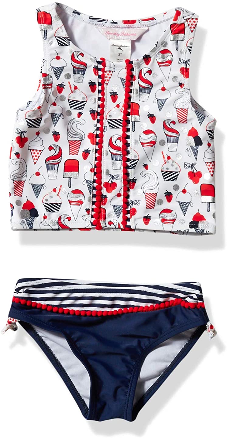 Tommy Bahama Girls' Two-Piece Bikini Swimsuit Bathing Suit
