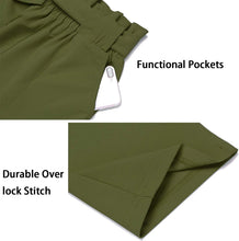 
                        
                          Load image into Gallery viewer, Freeprance Women's Pants Casual Trouser Paper Bag Pants Elastic Waist Slim Pockets
                        
                      