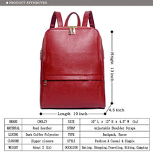 
                        
                          画像をギャラリービューアに読み込む, Coolcy Hot Style Women Real Genuine Leather Backpack Fashion Bag
                        
                      
