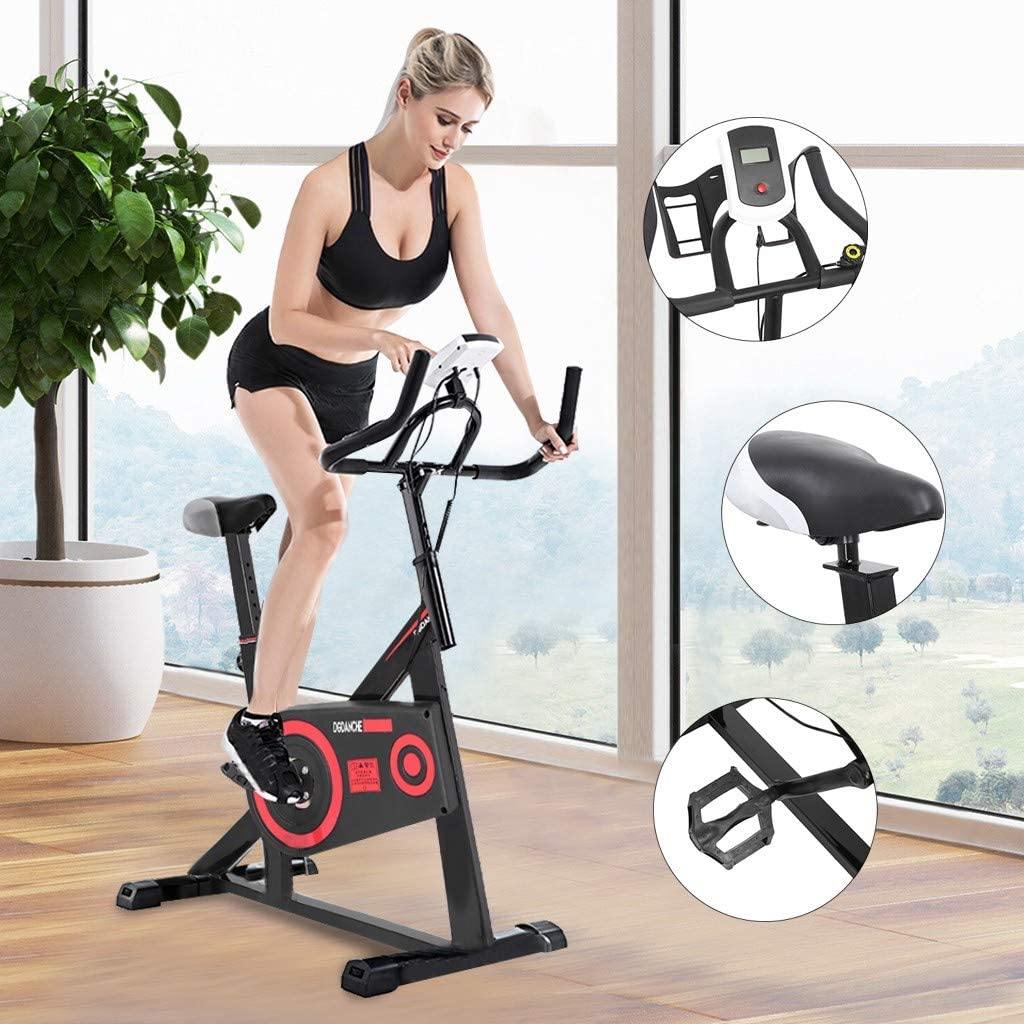 TMICOS Folding Exercise Bike,Indoor Cycling Bike Stationary Bike Magnetic Erection Fitness Workout Cardio Fixed Machine - JOY2ESpree