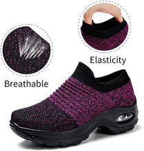 
                        
                          Load image into Gallery viewer, STQ Slip On Breathe Mesh Walking Shoes Women Fashion Sneakers Comfort Wedge Platform Loafers
                        
                      