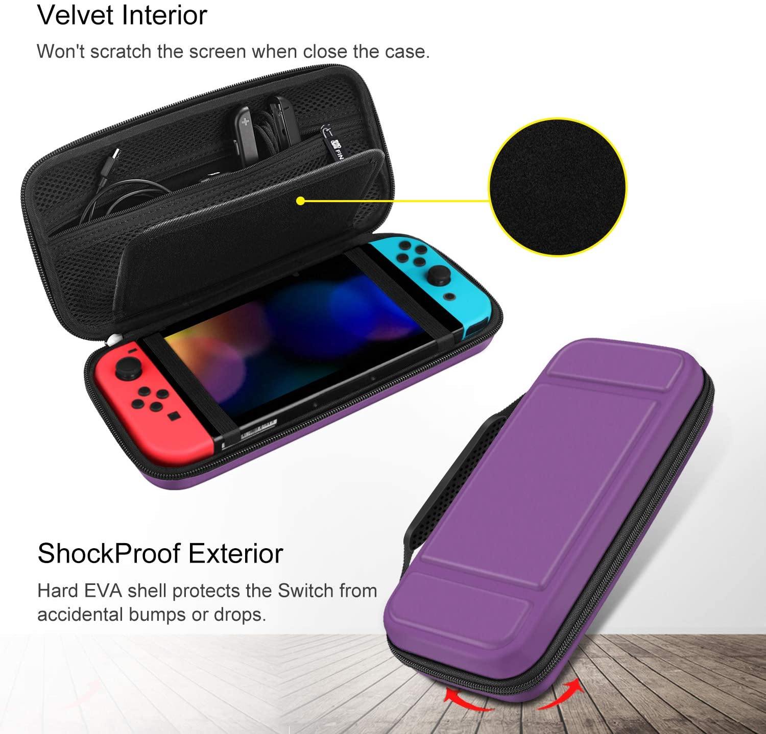Fintie Carry Case for Nintendo Switch - [Shockproof] Hard Shell Protective Cover Travel Bag w/10 Game Card Slots - JOY2ESpree