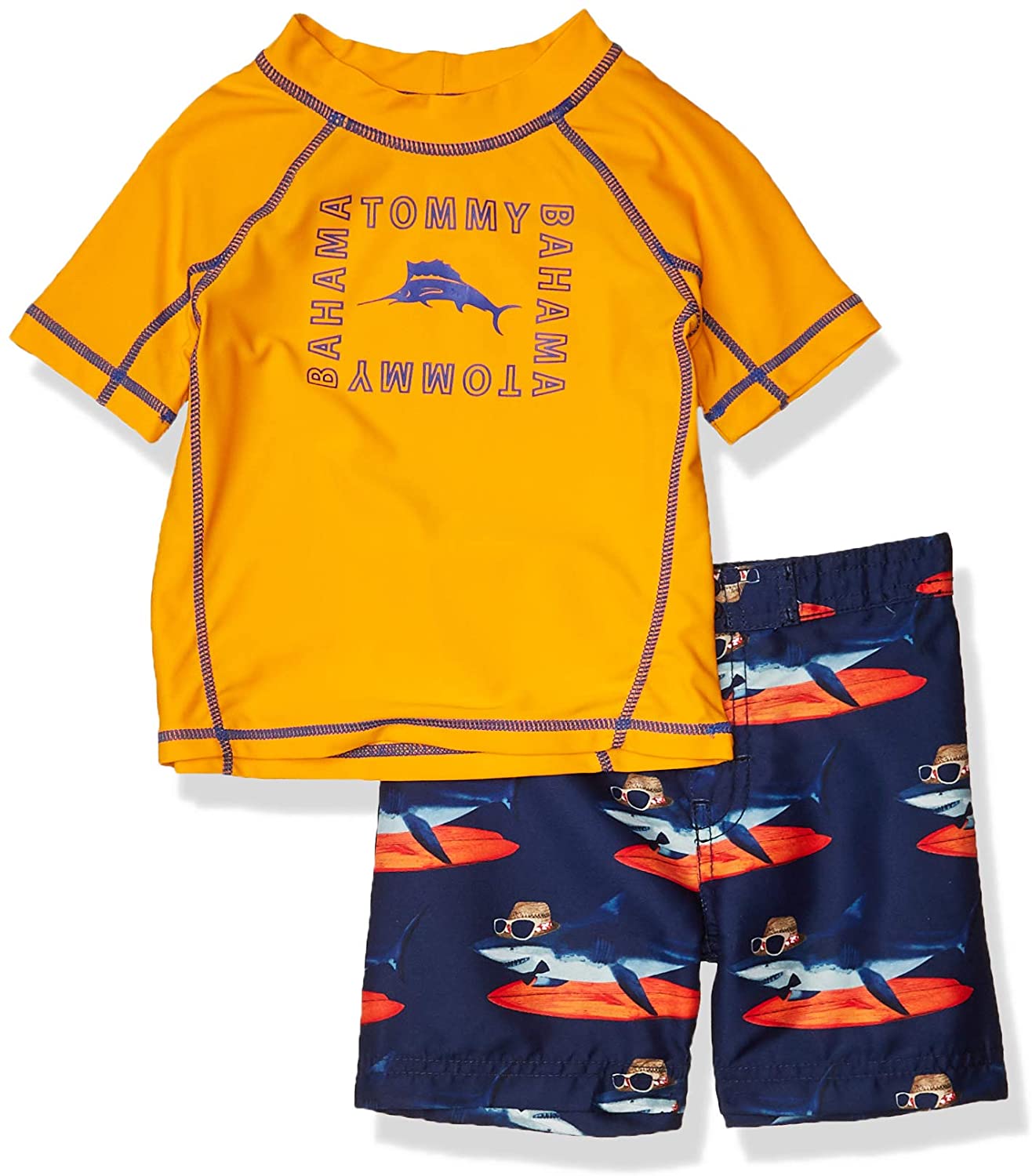 Tommy Bahama Boys' Rashguard and Trunks Swimsuit Set