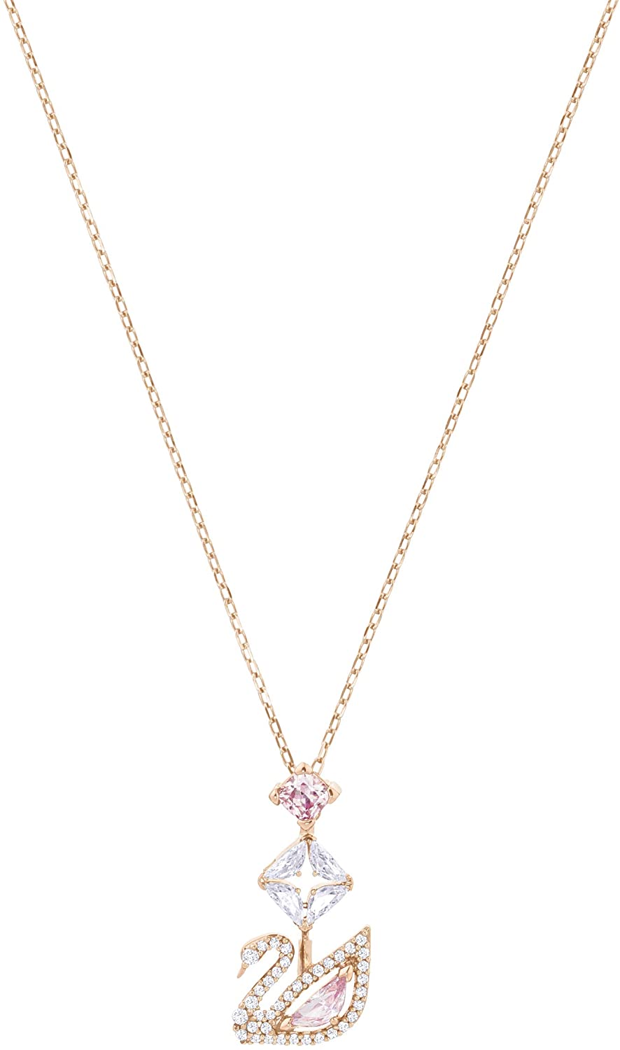Swarovski Women's Dazzling Swan Necklace, Blue Crystals, Pink Crystals - JOY2ESpree