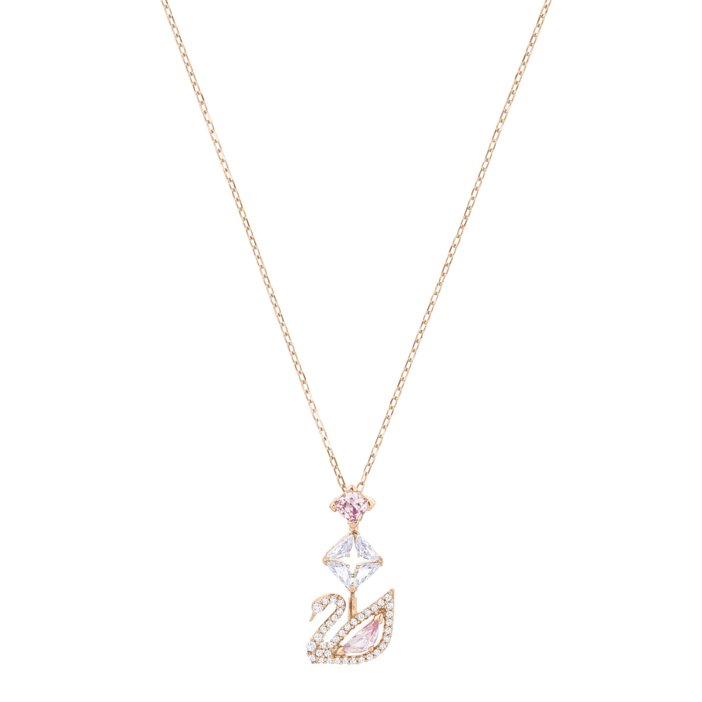 Swarovski Women's Dazzling Swan Necklace, Blue Crystals, Pink Crystals - JOY2ESpree