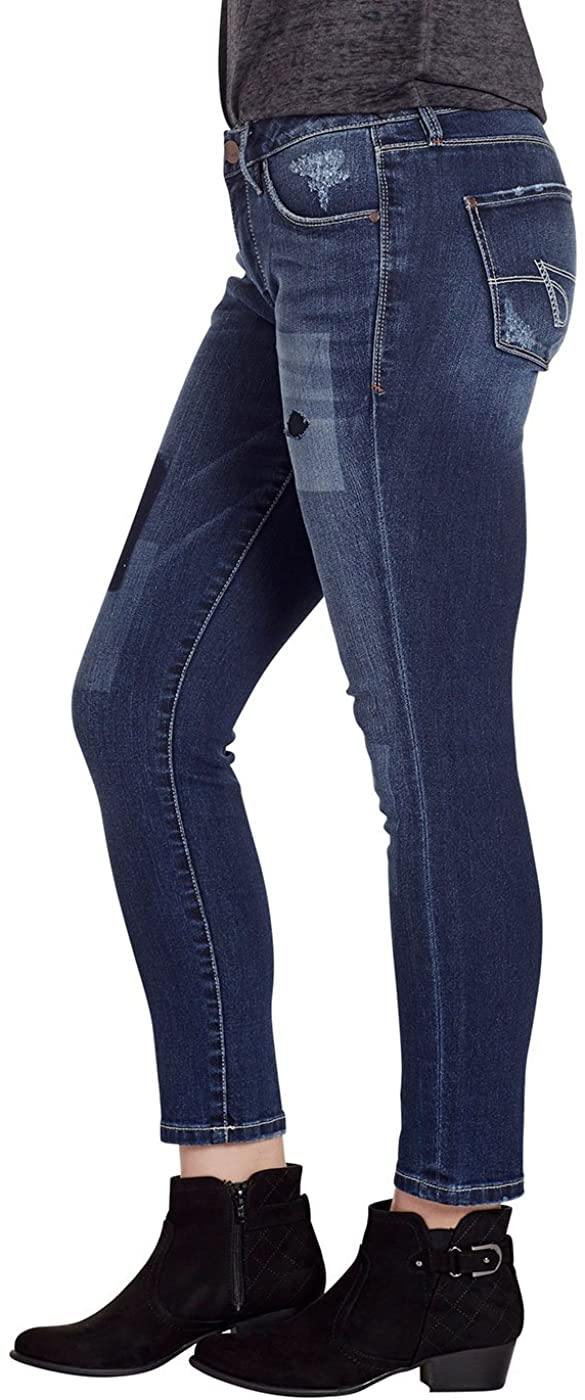 Jag Jeans Women's Mera Skinny Ankle Jean with Laser Detail in Platinum Denim