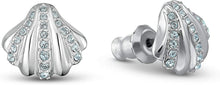 
                        
                          画像をギャラリービューアに読み込む, SWAROVSKI Women's Shell Jewelry Collection, Rhodium Finish, Aqua Blue Crystals - JOY2ESpree
                        
                      