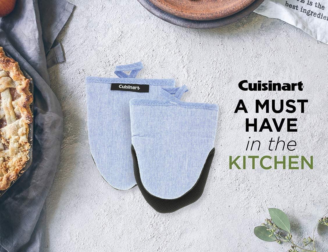 Cuisinart Chambray Neoprene Mini Oven Mitts, 2 Pack – Heat Resistant to 400 F . - JOY2ESpree