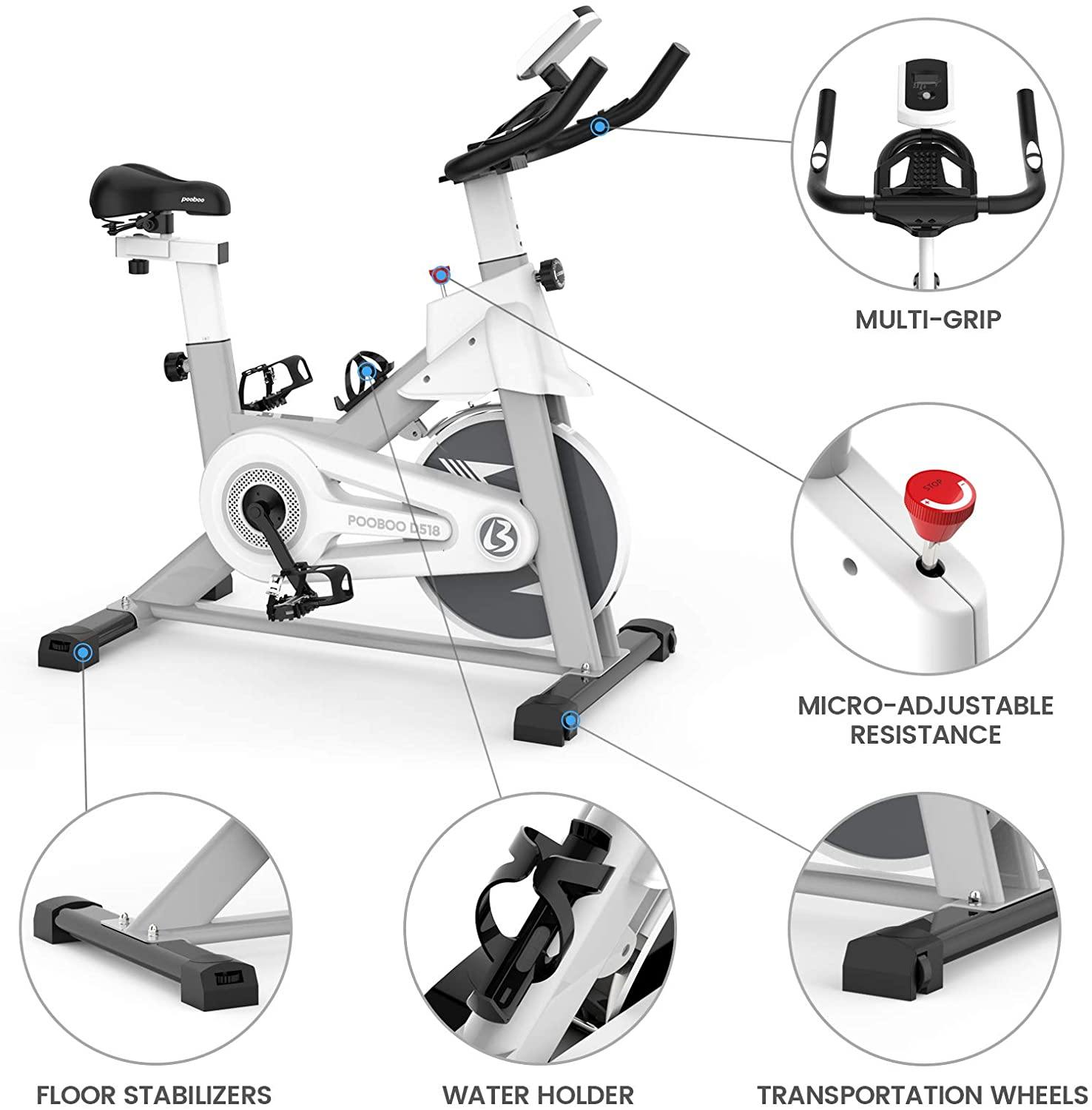 pooboo Indoor Cycling Bike with Magnetic Resistance Exercise Bikes Stationary - JOY2ESpree
