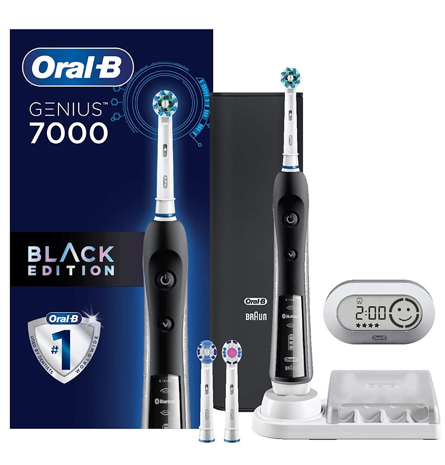 Electric Toothbrush, Oral-B Pro 7000 SmartSeries Black Electronic Power Rechargeable Toothbrush