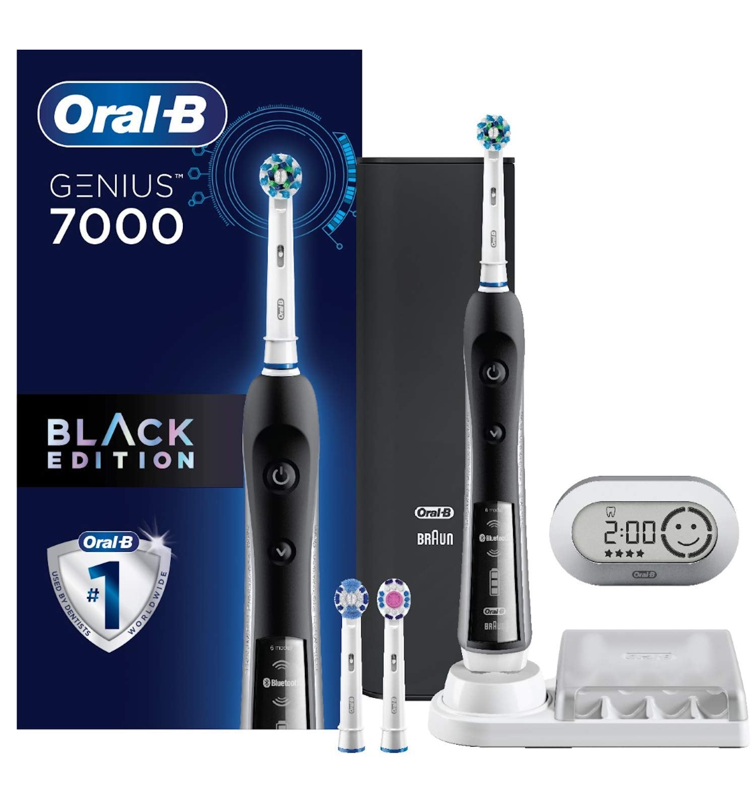Electric Toothbrush, Oral-B Pro 7000 SmartSeries Black Electronic Power Rechargeable Toothbrush