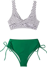 
                        
                          Load image into Gallery viewer, CUPSHE Women's Bikini Swimsuit Floral Print Lace Up Two Piece Bathing Suit
                        
                      