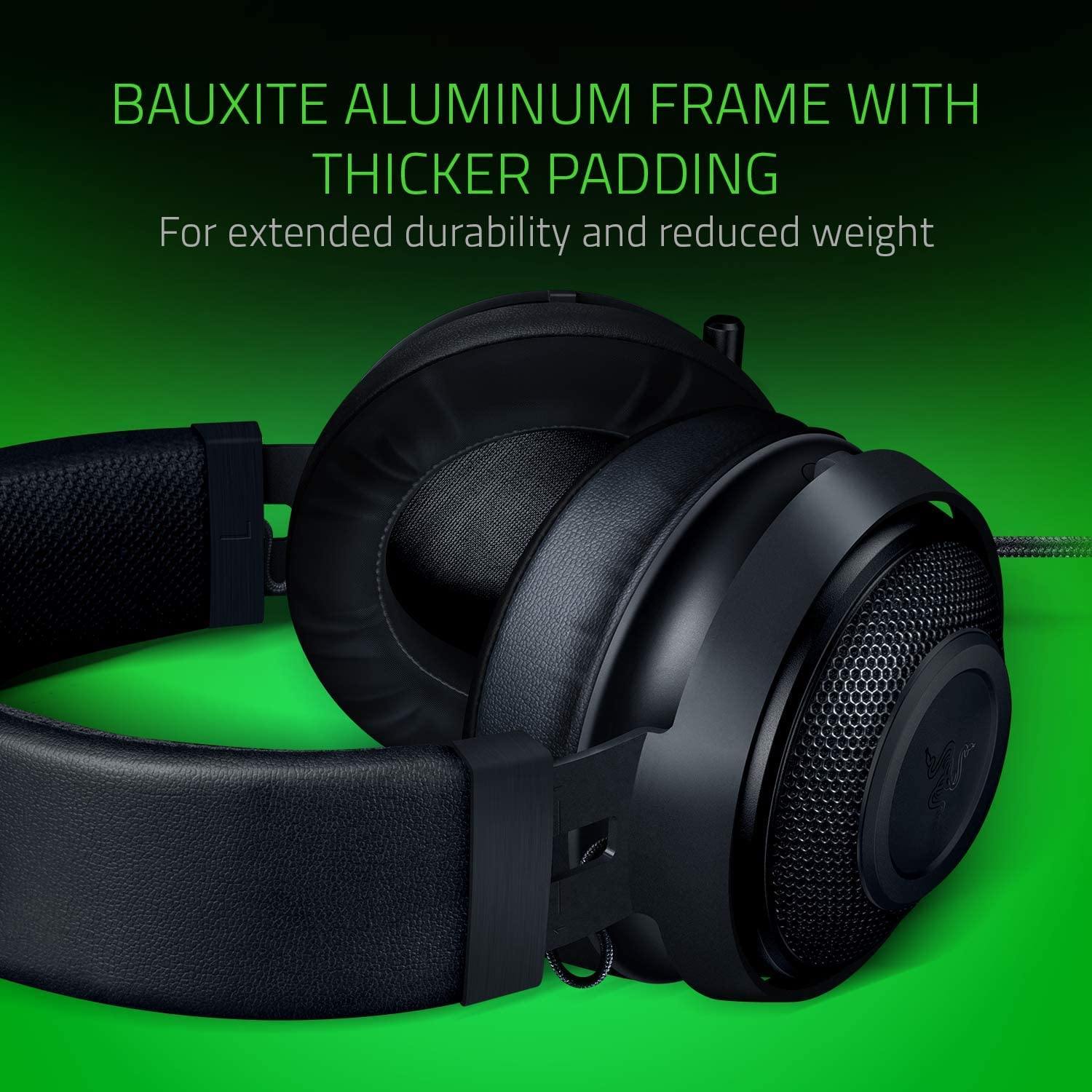 Razer Kraken Gaming Headset: Lightweight Aluminum Frame, Retractable Noise Isolating Microphone - JOY2ESpree