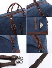 
                        
                          गैलरी व्यूवर में इमेज लोड करें, BAOSHA Canvas PU Leather Travel Tote Duffel Bag Carry on Bag Weekender Overnight Bag - JOY2ESpree
                        
                      