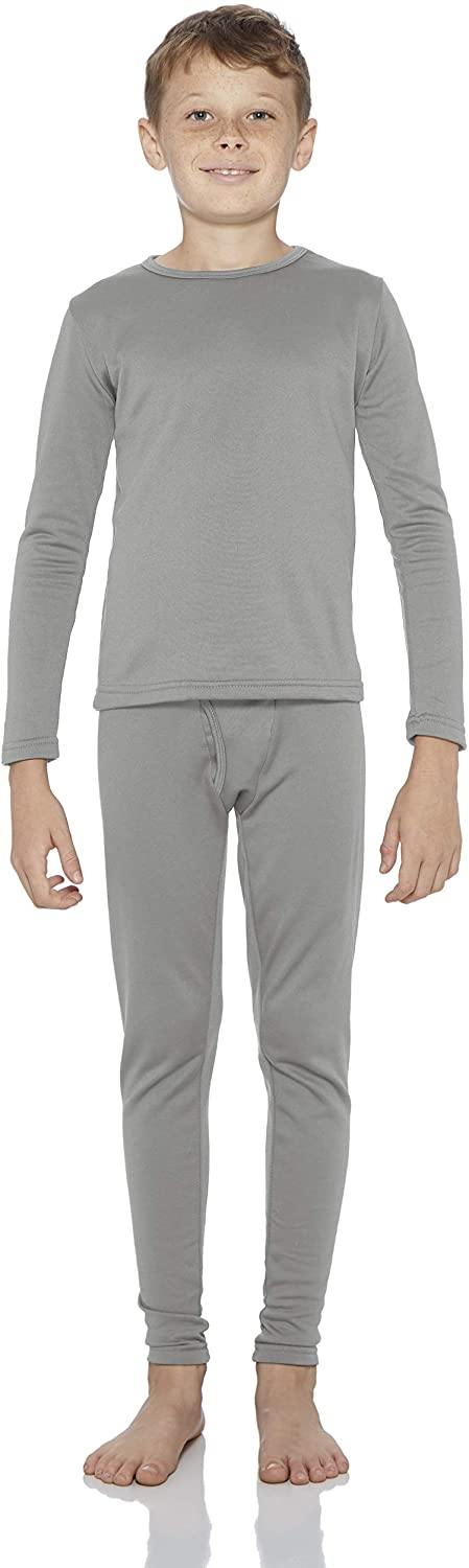 Rocky Thermal Underwear for Boys Fleece Lined Thermals Kids Base Layer Long John Set
