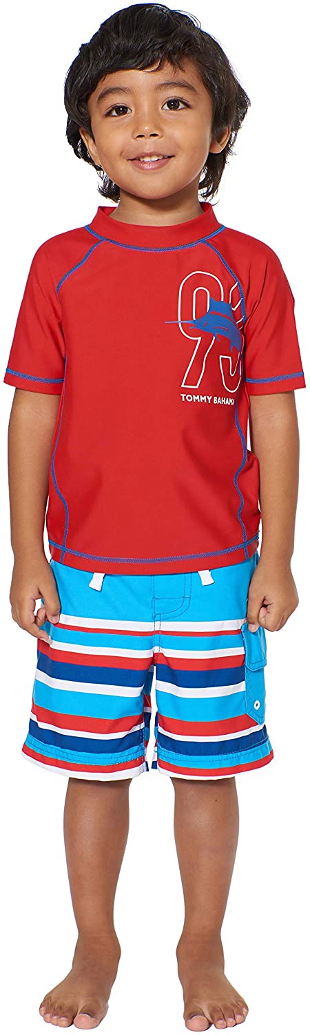 Tommy Bahama Boys' Rashguard and Trunks Swimsuit Set