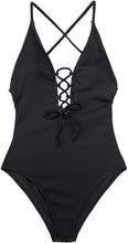 
                        
                          गैलरी व्यूवर में इमेज लोड करें, CUPSHE Women's Solid Color V Neck Lace Up One Piece Swimsuit
                        
                      