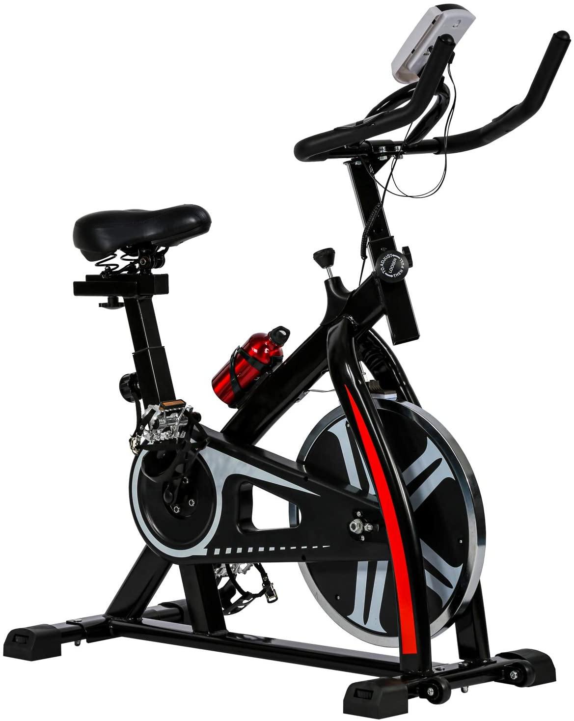 HCB Exercise Bike Indoor Cycling Bike Stationary Bike with Adjustable Seat and Resistance, Comfortable Seat Cushion Cycle Bike for Home Cardio Workout - JOY2ESpree