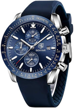 
                        
                          Muat gambar ke penampil Galeri, BENYAR Chronograph Mens Watch Quartz Movement 30M Waterproof | Leather Watch Strap
                        
                      