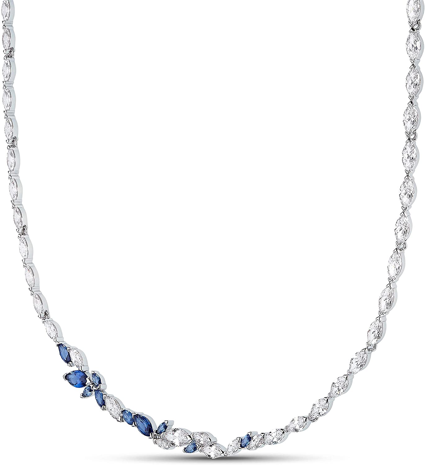 Swarovski Women's Louison Jewelry Collection, Rhodium Finish, Blue Crystals, Clear Crystals - JOY2ESpree
