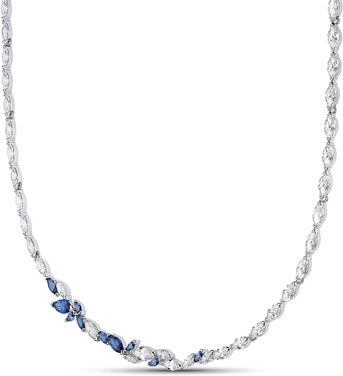 Swarovski Women's Louison Jewelry Collection, Rhodium Finish, Blue Crystals, Clear Crystals - JOY2ESpree