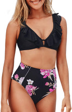 
                        
                          गैलरी व्यूवर में इमेज लोड करें, CUPSHE Women's High Waist Bikini Swimsuit Ruffle Floral Print Two Piece Bathing Suit
                        
                      
