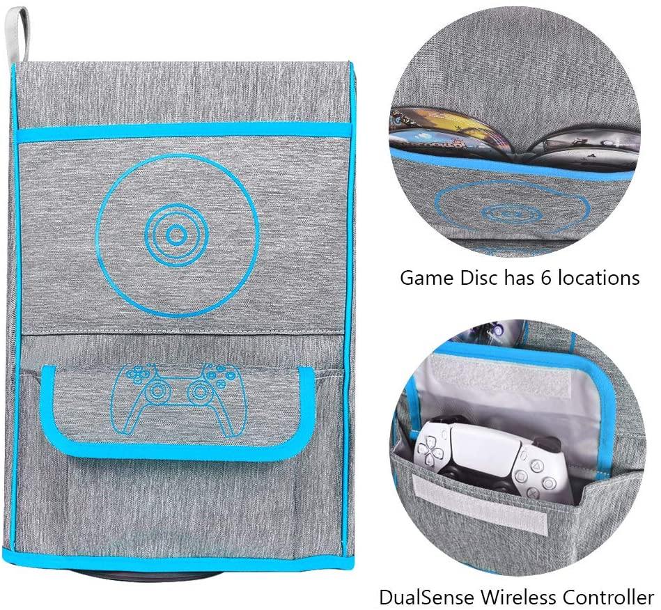 Esimen Sleeve Protective Case Dust Cover for PS5 Console /Playstation 5 Digital Edition ,PS5 Controller Cover Compatible with 12 Game Disc Pockets - JOY2ESpree