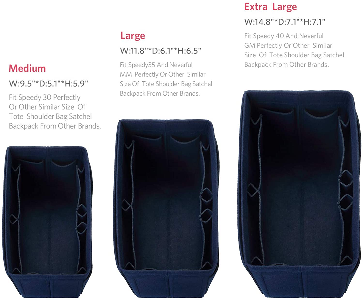 Felt Purse Organizer, Bag in Bag Organizer For Tote & Handbag Speedy Neverfull, Medium Large Extra Large