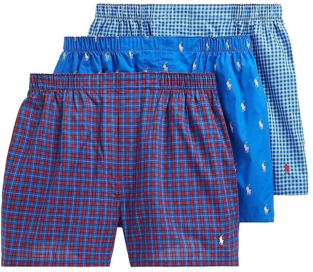 Polo Ralph Lauren Men's 3-Pack Classic Fit Packaged Woven Boxers