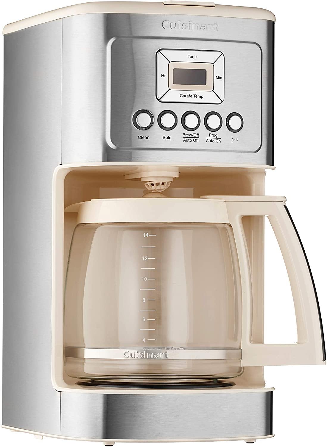 Cuisinart DCC-3200W Perfectemp Coffee Maker, 14 Cup Progammable Coffeemaker with Glass Carafe, White - JOY2ESpree
