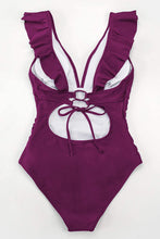 
                        
                          Muat gambar ke penampil Galeri, CUPSHE Women's V Neck One Piece Swimsuit Ruffled Lace Up Monokini
                        
                      