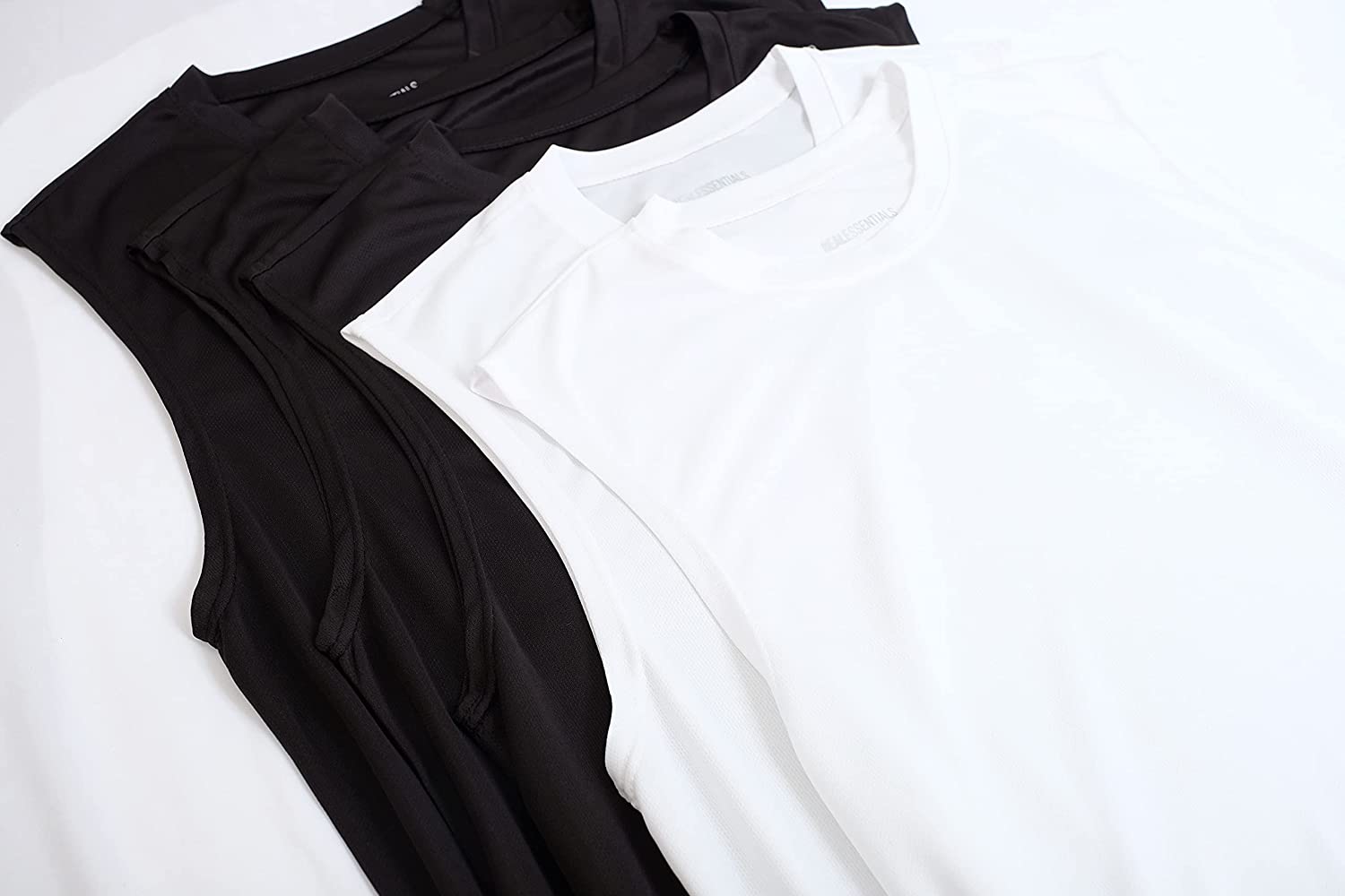 Real Essentials 5 Pack: Men's Mesh Active Athletic Tech Tank Top - Workout & Training Activewear