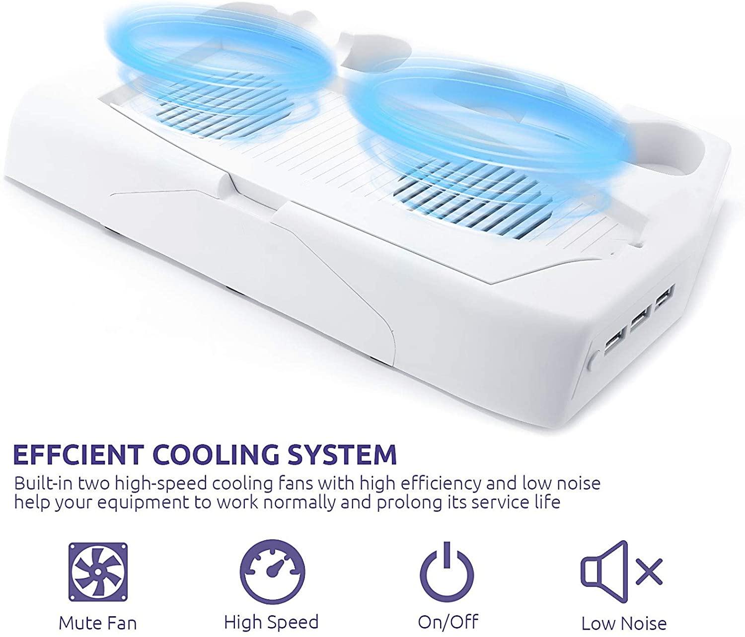 Stand with Cooling Fan and Dual Controller Charger for PS5 - JOY2ESpree