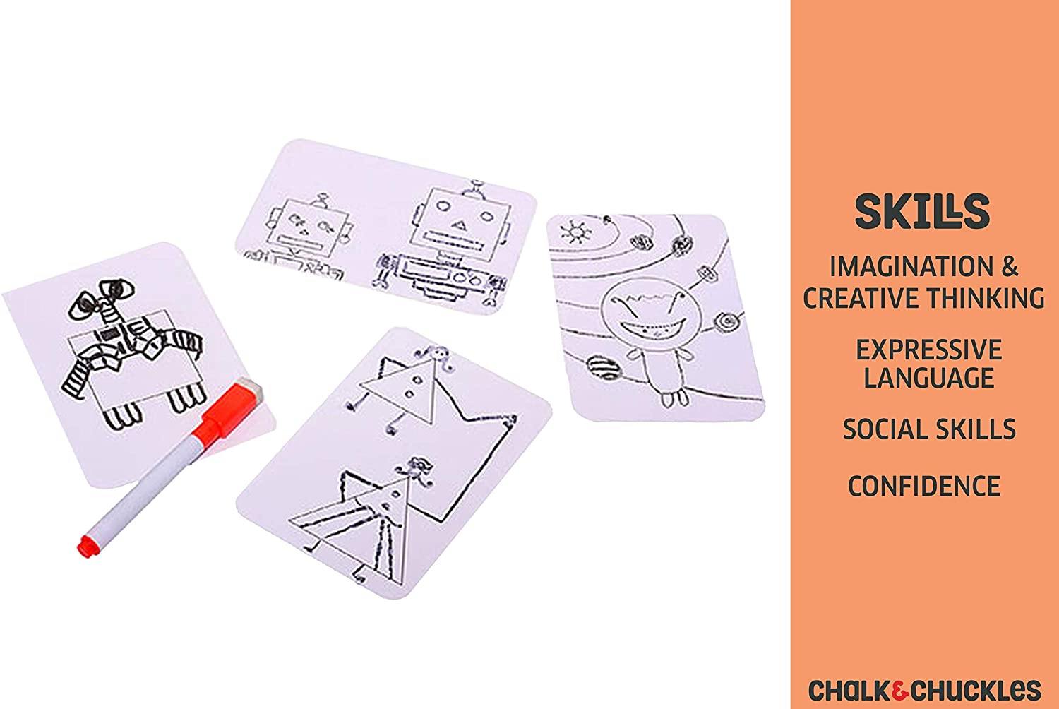 Chalk and Chuckles Rolling Tales, Story Telling Wooden Dice Cubes with Feelings & Objects Ages 5 to 99 Years Old Create Endless Stories - JOY2ESpree