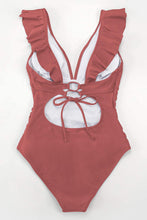 
                        
                          Muat gambar ke penampil Galeri, CUPSHE Women's V Neck One Piece Swimsuit Ruffled Lace Up Monokini
                        
                      