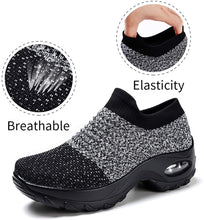 
                        
                          Load image into Gallery viewer, STQ Slip On Breathe Mesh Walking Shoes Women Fashion Sneakers Comfort Wedge Platform Loafers
                        
                      