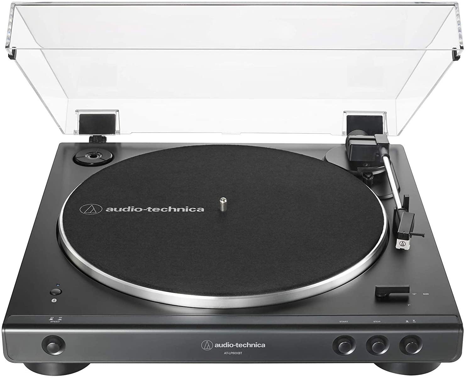 Audio-Technica AT-LP60XBT-BK Fully Automatic Wireless Belt-Drive Turntable (Black) (ATLP60XBTBK) - JOY2ESpree