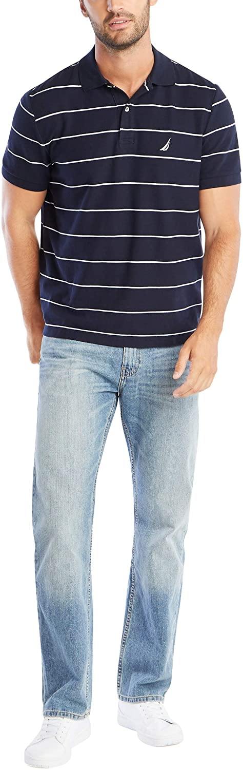 Nautica Men's Classic Short Sleeve Striped Polo T-Shirt - JOY2ESpree