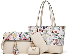 
                        
                          Load image into Gallery viewer, Women Fashion Handbags Wallet Tote Bag Shoulder Bag Top Handle Satchel Purse Set 4pcs
                        
                      