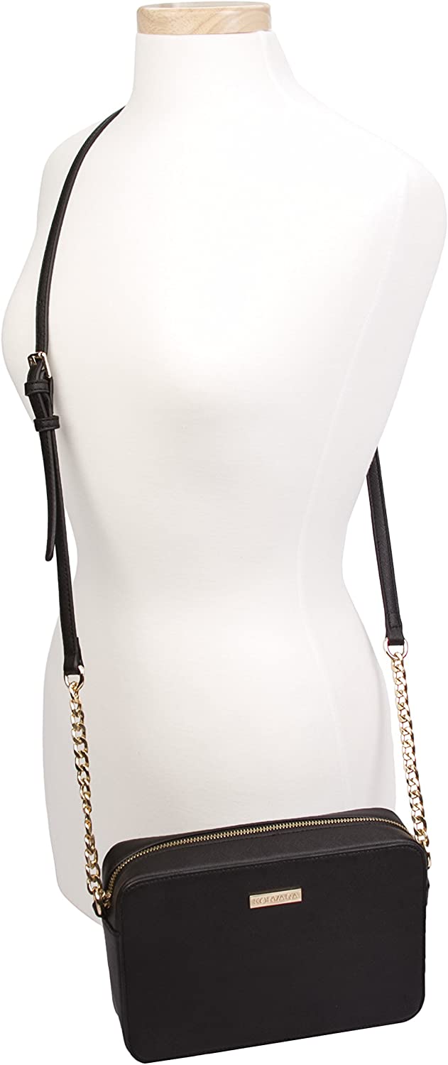 Korvara Saffiano Crossbody Bag - Womens Small Vegan Saffiano Leather Top-Zip Handbag