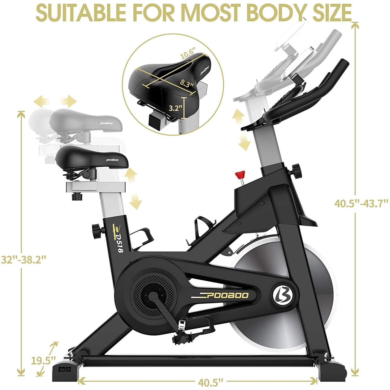 pooboo Magnetic Exercise Bike Indoor Cycling Bike Stationary - JOY2ESpree
