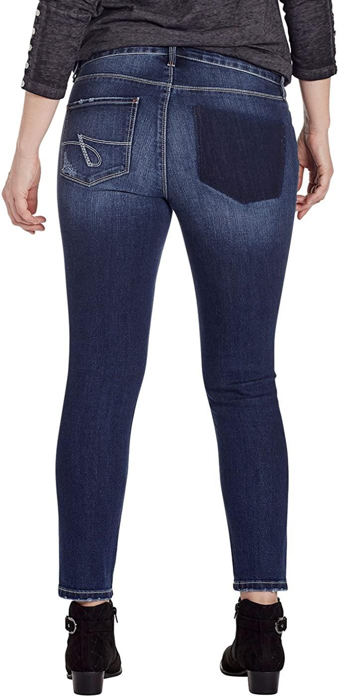 Jag Jeans Women's Mera Skinny Ankle Jean with Laser Detail in Platinum Denim
