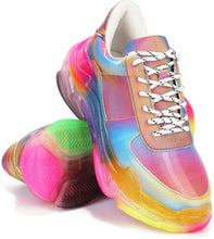 
                        
                          Muat gambar ke penampil Galeri, Cape Robbin Presents MDT Cyber Sneakers for Women, Wedge Fashion Sneaker Shoes for Women with Chunky Block Heels
                        
                      