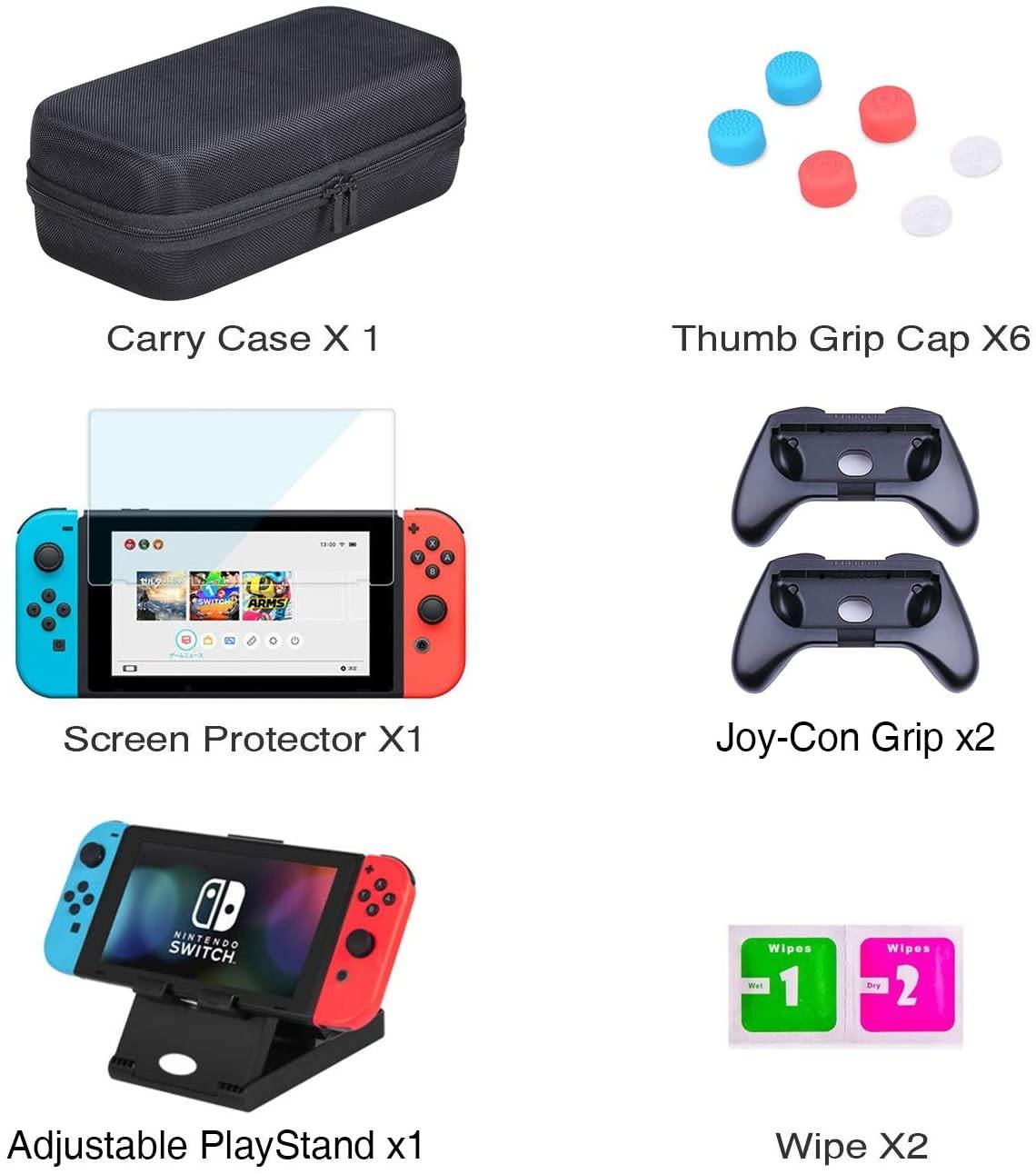 HEYSTOP Case Compatible with Nintendo Switch Carry Case Pouch Switch Cover Case 6 Joycon Grips - JOY2ESpree