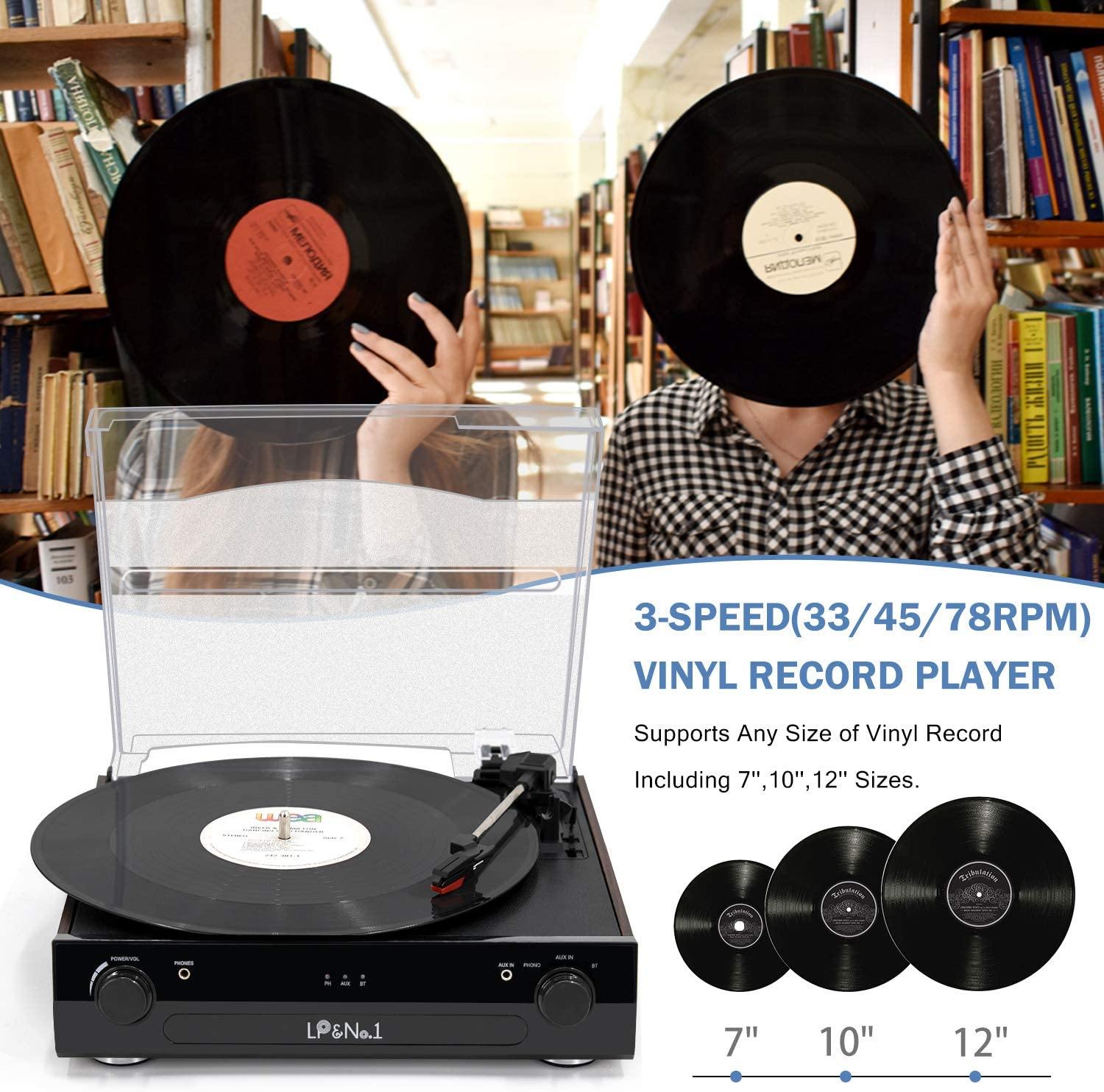 LP&No.1 Bluetooth Record Player with USB Play and Recording - JOY2ESpree