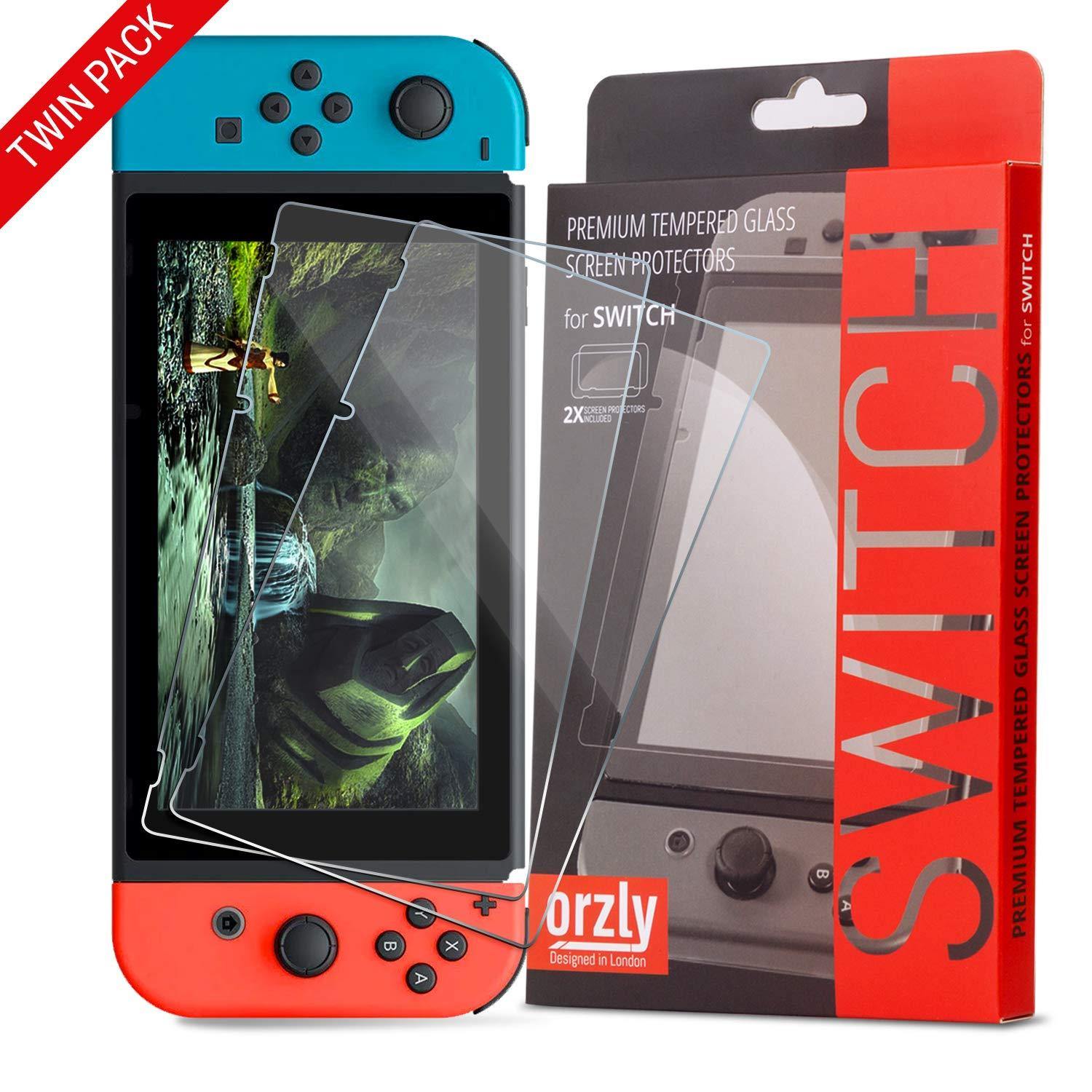 Orzly Glass Screen Protectors compatible with Nintendo Switch - JOY2ESpree