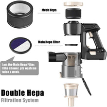 
                        
                          Load image into Gallery viewer, ORFELD Cordless Vacuum, 22000Pa Hurricane Suction Stick Vacuum 4 in 1, 45 mins Runtime, Dual Hepa Filtration Vacuum Cleaner - JOY2ESpree
                        
                      